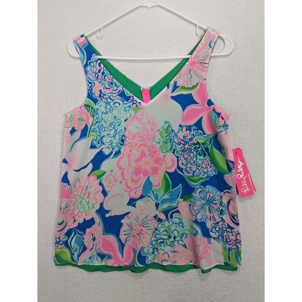 Lilly Pullitzer Florin Sleeveless Top Size XS Peony For Your Thoughts Reversible